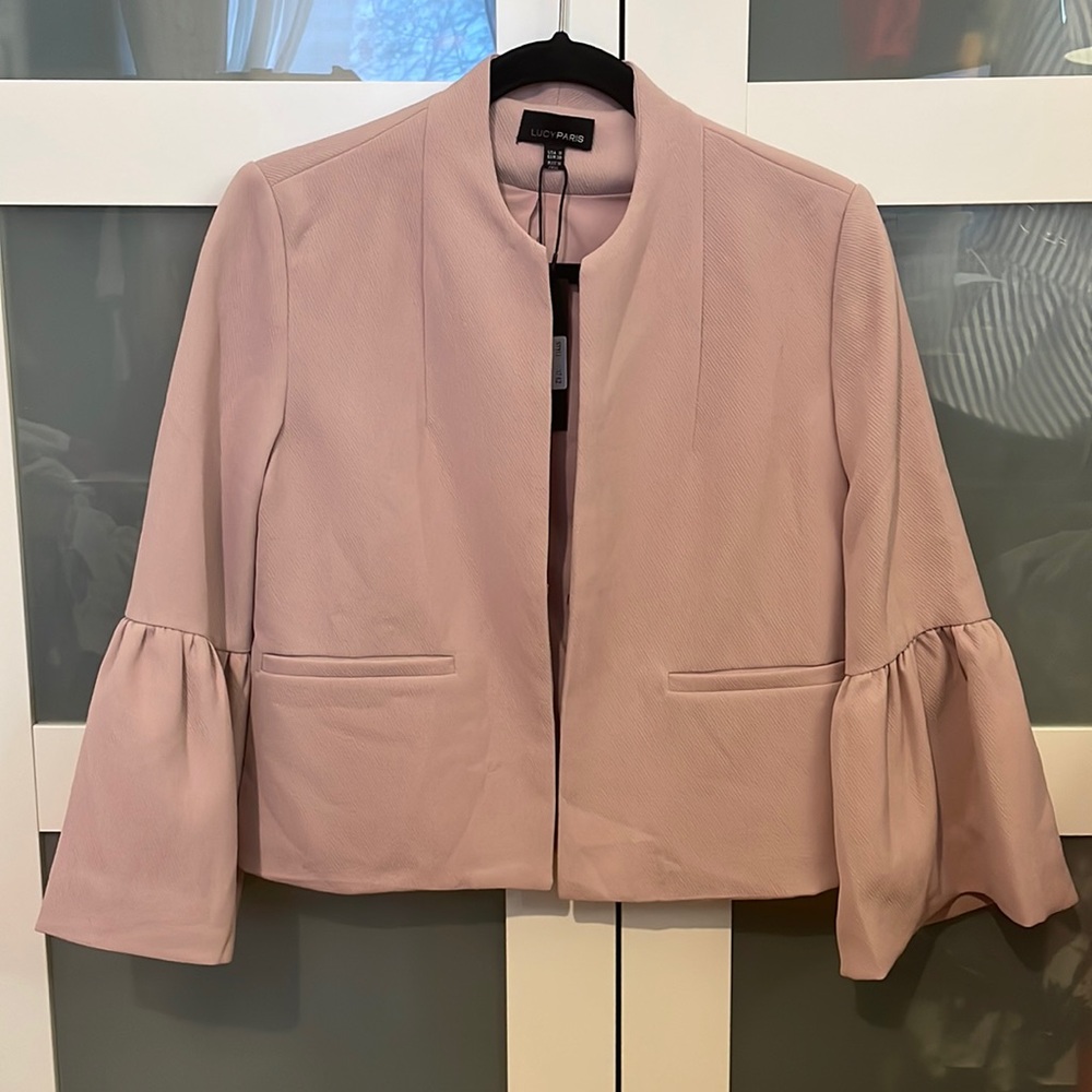 Lucy Paris light pink/purple bell sleeve blazer